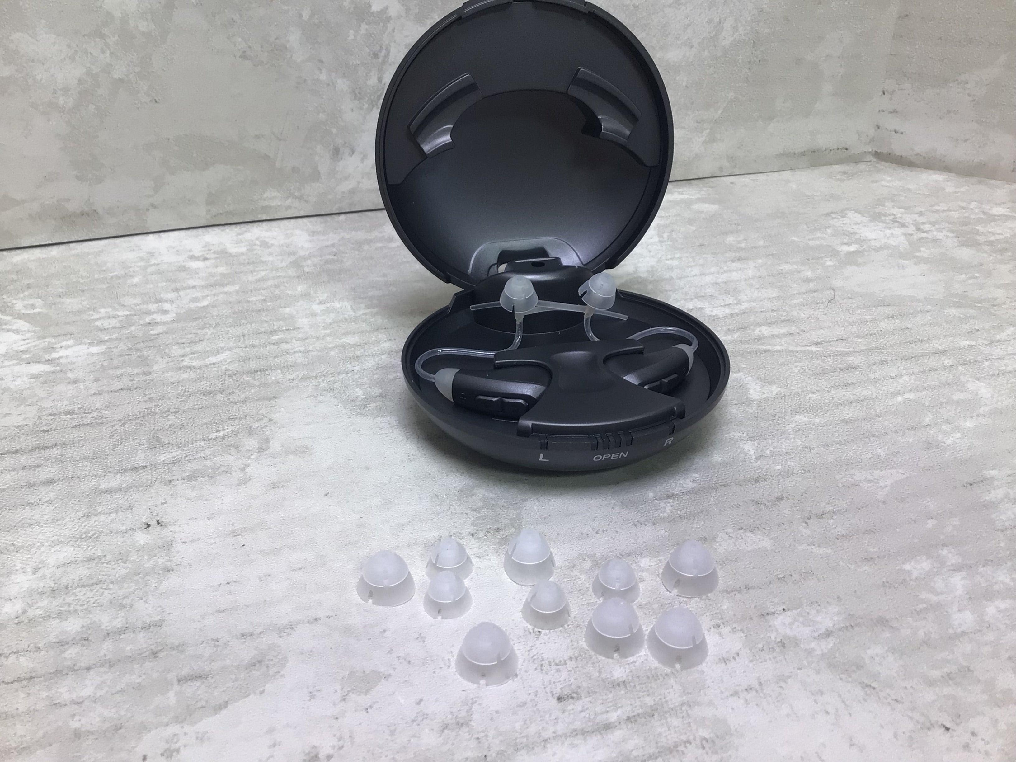 Jinghao JH-D59 Gray Black Rechargeable Portable Charging Case Hearing Aid (7694588608750)